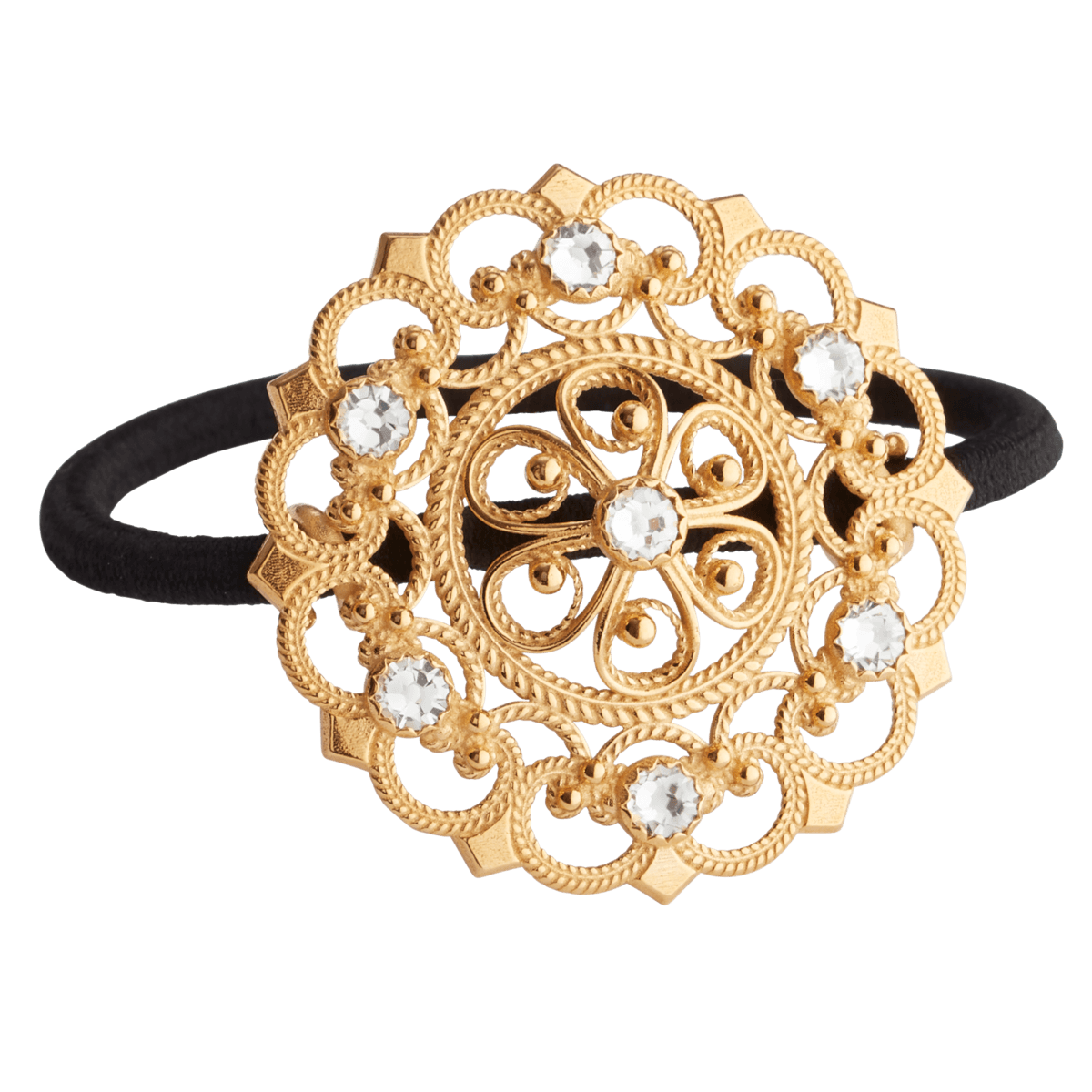 Hårstrikk - Rose med stein, forgylt 921600 - Bjerveur.noHårstrikk - Rose med stein, forgylt 921600