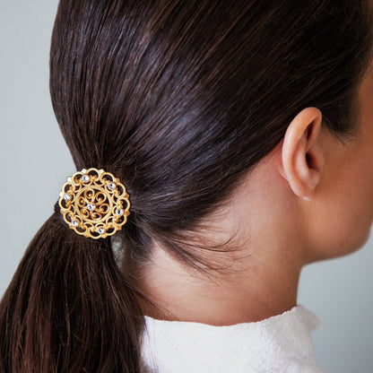 Hårstrikk - Rose med stein, forgylt 921600 - Bjerveur.noHårstrikk - Rose med stein, forgylt 921600