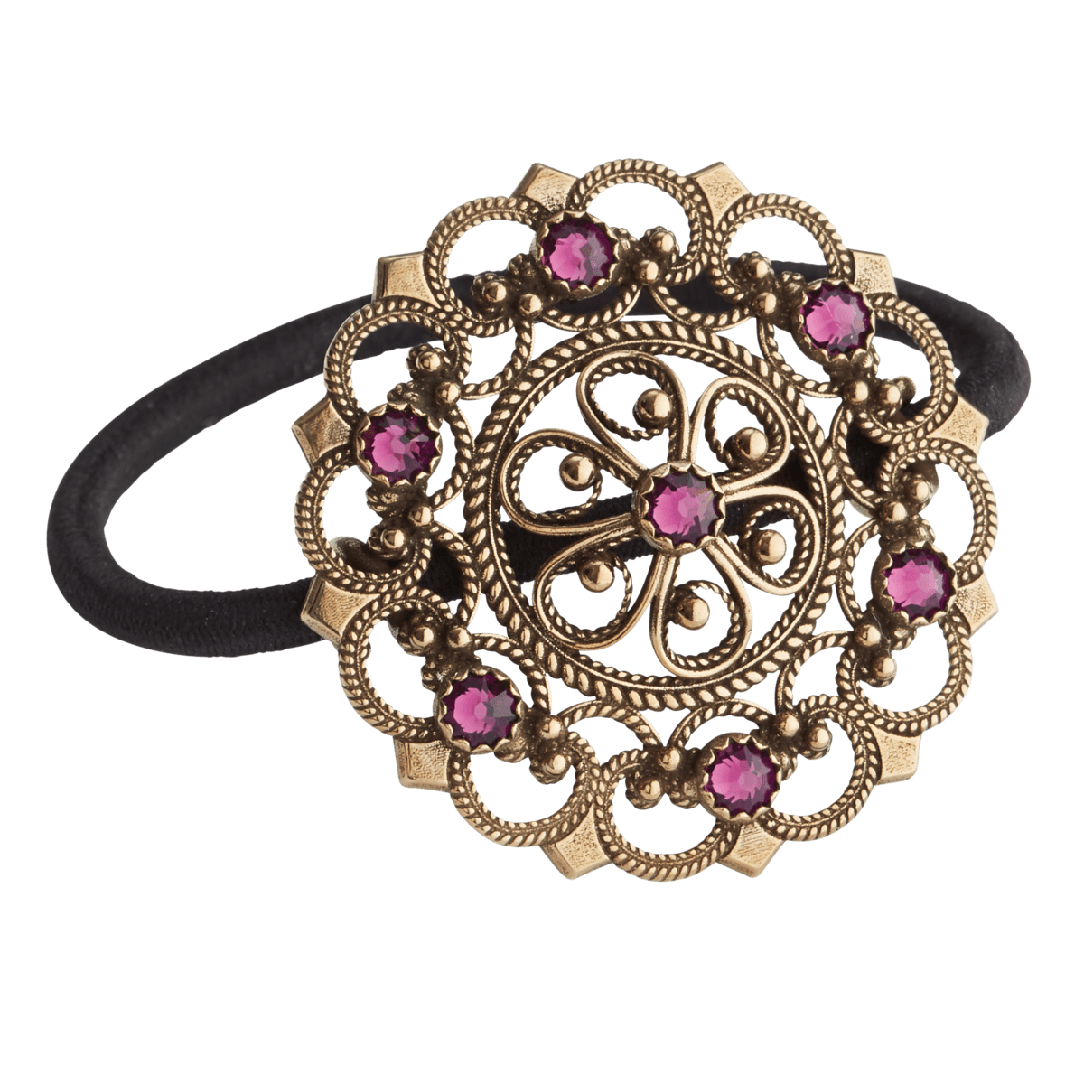 Hårstrikk - Rose med stein, gamalforgylt 921700 - Bjerveur.noHårstrikk - Rose med stein, gamalforgylt 921700