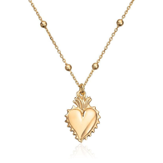 Kjede hjerte i sølv forgylt - Bjerveur.no