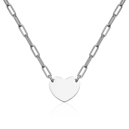 Kjede Hjerte i sølv rhodinert - Bjerveur.no