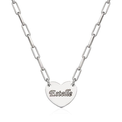 Kjede Hjerte i sølv rhodinert - Bjerveur.no