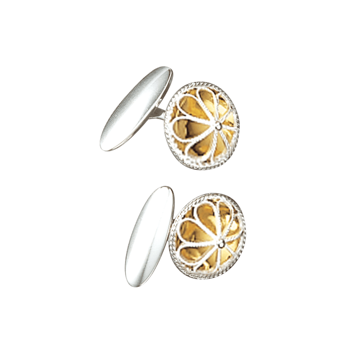 Mansjettknappar, kvit/forgylt 071500 - Bjerveur.noMansjettknappar, kvit/forgylt 071500