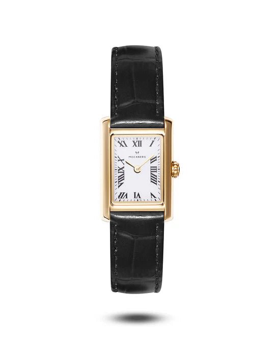 MOCKBERG Timeless Black Leather Gold Watch SKU | MB0245 - Bjerveur.noMOCKBERG Timeless Black Leather Gold Watch SKU | MB0245