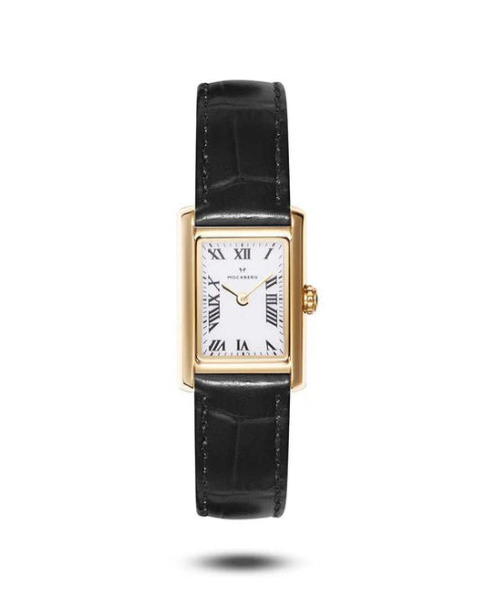 MOCKBERG Timeless Black Leather Gold Watch SKU | MB0245 - Bjerveur.noMOCKBERG Timeless Black Leather Gold Watch SKU | MB0245