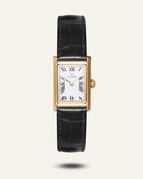 MOCKBERG Timeless Black Leather Gold Watch SKU | MB0245 - Bjerveur.noMOCKBERG Timeless Black Leather Gold Watch SKU | MB0245