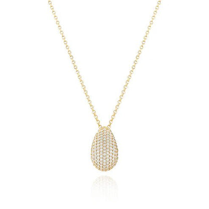 Necklace Goccia Altro SKU: SJ - N2480 - CZ - YG - Bjerveur.noNecklace Goccia Altro SKU: SJ - N2480 - CZ - YG