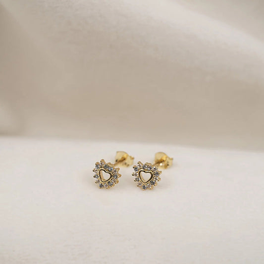 Øredobber i sølv med blå og hvit zirkonia hjerte - Bjerveur.noØredobber i sølv med blå og hvit zirkonia hjerte