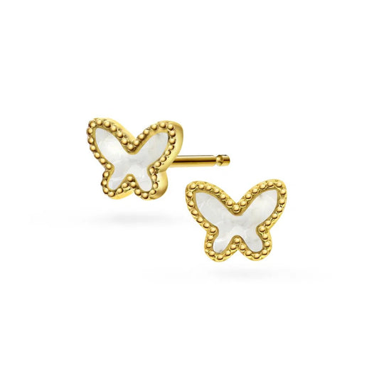 Øredobber i sølv med hvit perlemor somme - Bjerveur.noØredobber i sølv med hvit perlemor somme