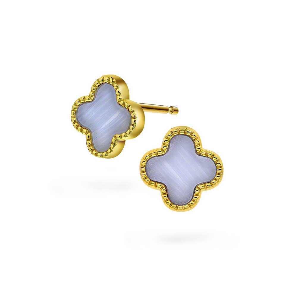 Øredobber i sølv med lyseblå kløver 992250 - Bjerveur.noØredobber i sølv med lyseblå kløver 992250