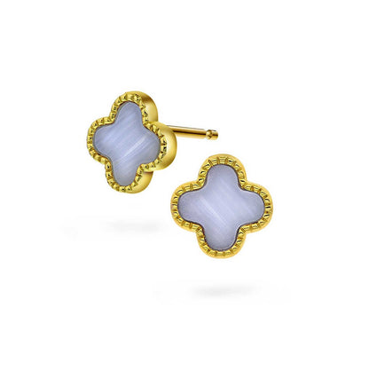 Øredobber i sølv med lyseblå kløver 992250 - Bjerveur.noØredobber i sølv med lyseblå kløver 992250