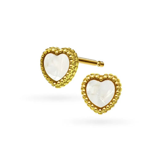 Øredobber i sølv med perlemor hjerte - Bjerveur.noØredobber i sølv med perlemor hjerte