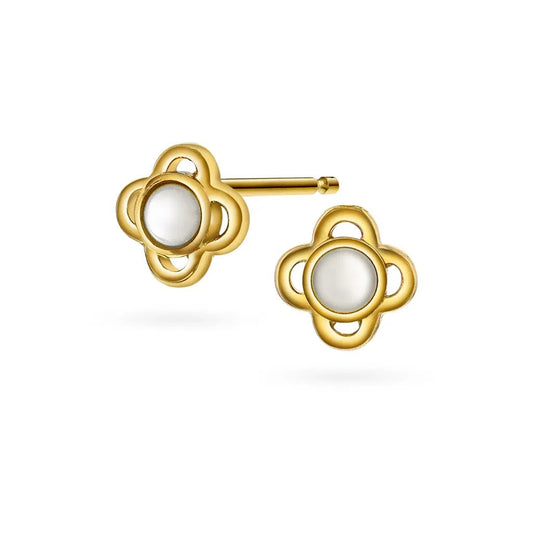 Øredobber i sølv med perlemor kløver - Bjerveur.noØredobber i sølv med perlemor kløver