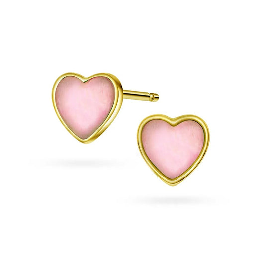 Øredobber i sølv med rosa perle hjerte - Bjerveur.noØredobber i sølv med rosa perle hjerte