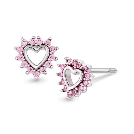 Øredobber i sølv med rosa zirkonia - Bjerveur.noØredobber i sølv med rosa zirkonia