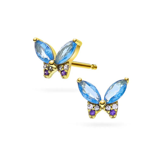 Øredobber i sølv med zirkonia sommerfugl - Bjerveur.noØredobber i sølv med zirkonia sommerfugl