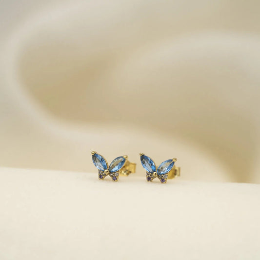 Øredobber i sølv med zirkonia sommerfugl - Bjerveur.noØredobber i sølv med zirkonia sommerfugl
