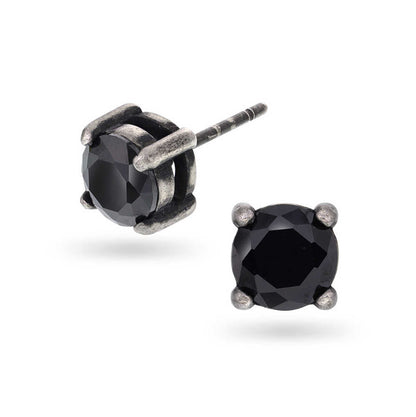 ØREDOBBER I STÅL MED SORT ZIRKONIA 972550 - Bjerveur.noØREDOBBER I STÅL MED SORT ZIRKONIA 972550