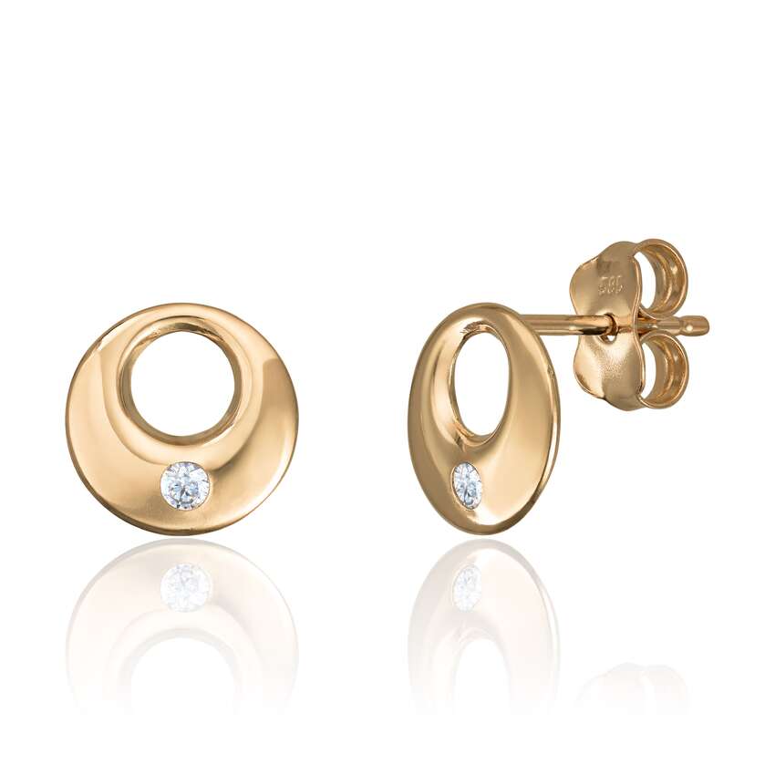 Ørepynt med syntetiskk kubic zirkonia i 14K gult gull Artikkelnr: 47649 - Bjerveur.noØrepynt med syntetiskk kubic zirkonia i 14K gult gull Artikkelnr: 47649