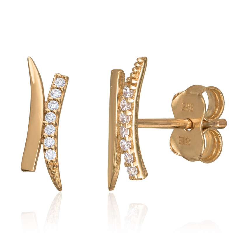 Ørepynt med syntetiskk kubic zirkonia i 14K gult gull Artikkelnr: 47652 - Bjerveur.noØrepynt med syntetiskk kubic zirkonia i 14K gult gull Artikkelnr: 47652