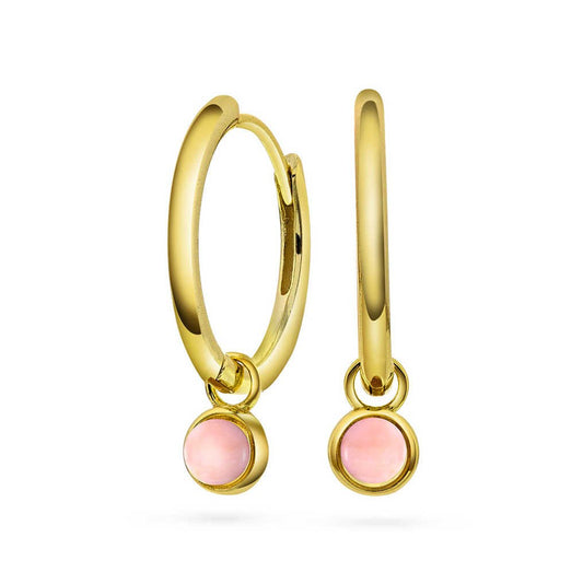 Ørering i sølv med rosa opal KJÆRLIGHET 48101 - Bjerveur.noØrering i sølv med rosa opal KJÆRLIGHET 48101