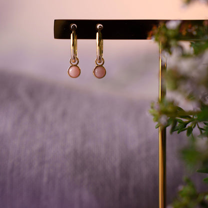 Ørering i sølv med rosa opal KJÆRLIGHET 48104 - Bjerveur.noØrering i sølv med rosa opal KJÆRLIGHET 48104