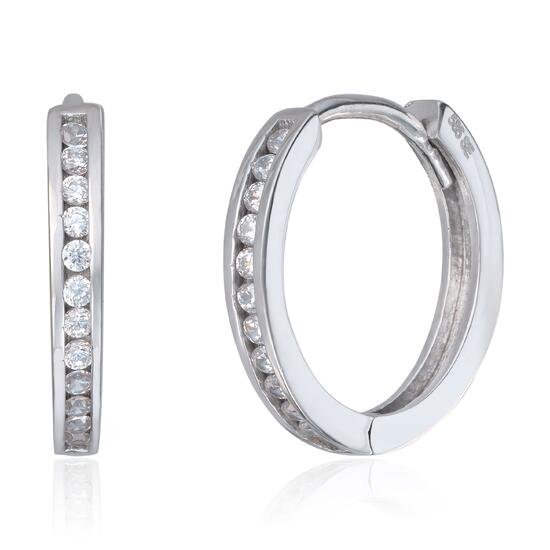 Øreringer 14K hvitt gull med zirkonia Artikkelnr: 47637 - Bjerveur.noØreringer 14K hvitt gull med zirkonia Artikkelnr: 47637