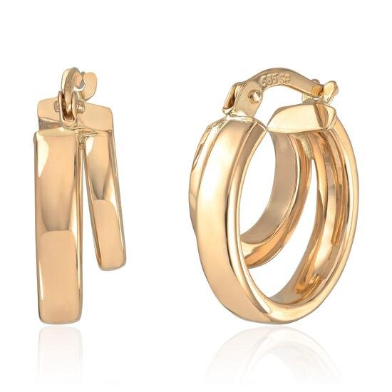 Øreringer dobbel i 14K gult gull Artikkelnr: 47614 - Bjerveur.noØreringer dobbel i 14K gult gull Artikkelnr: 47614