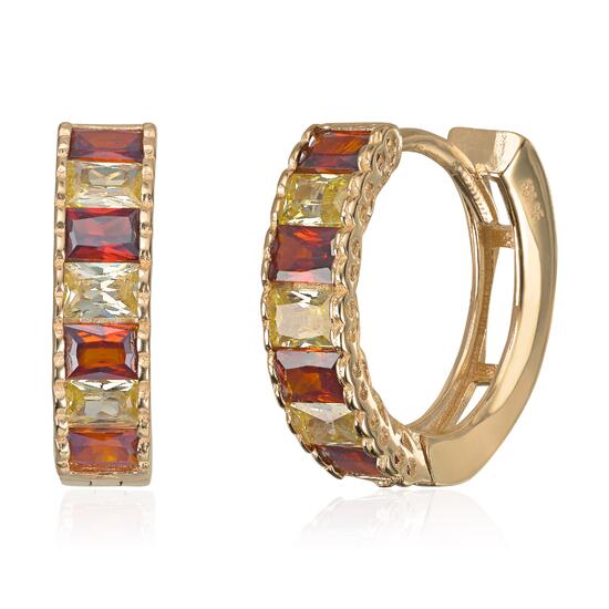 Øreringer i gult gull med granat og citrin Artikkelnr: 47597 - Bjerveur.noØreringer i gult gull med granat og citrin Artikkelnr: 47597