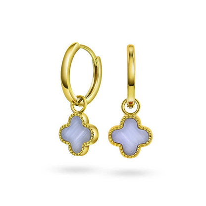 Øreringer i sølv med lyseblå kløver 992254 - Bjerveur.noØreringer i sølv med lyseblå kløver 992254