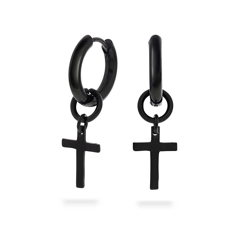 ØRERINGER I STÅL, KORS, SORT 972530 - Bjerveur.noØRERINGER I STÅL, KORS, SORT 972530