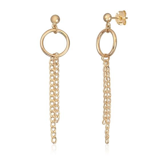 Øreringer med heng i 14K gult gull Artikkelnr: 47610 - Bjerveur.noØreringer med heng i 14K gult gull Artikkelnr: 47610