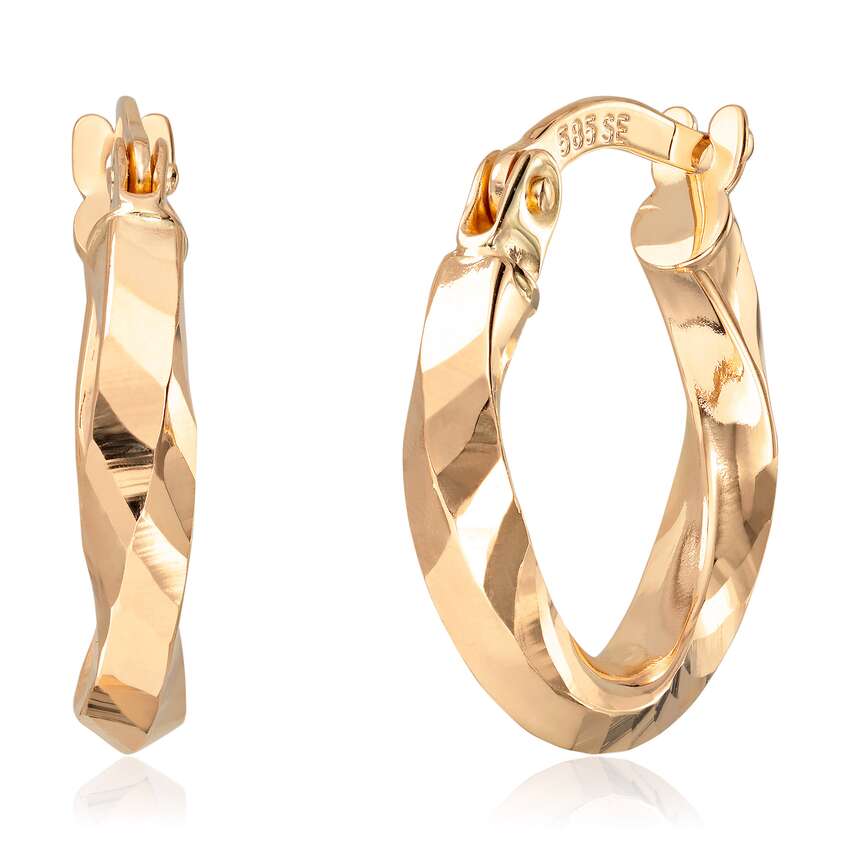 Øreringer vridd i 14K gult gull Artikkelnr: 47559 - Bjerveur.noØreringer vridd i 14K gult gull Artikkelnr: 47559