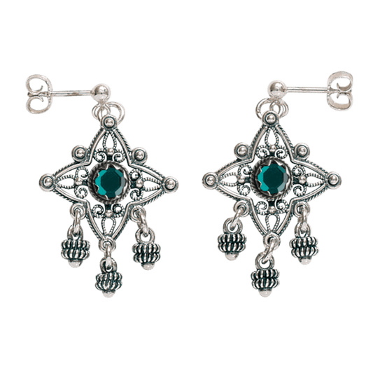 Øyrepynt Telemark med grøn stein, oksidert 730118 - Bjerveur.noØyrepynt Telemark med grøn stein, oksidert 730118