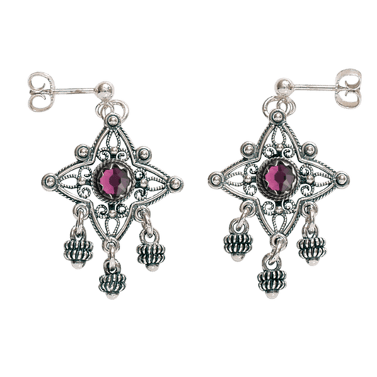 Øyrepynt Telemark med lilla stein, oksidert 730130 - Bjerveur.noØyrepynt Telemark med lilla stein, oksidert 730130