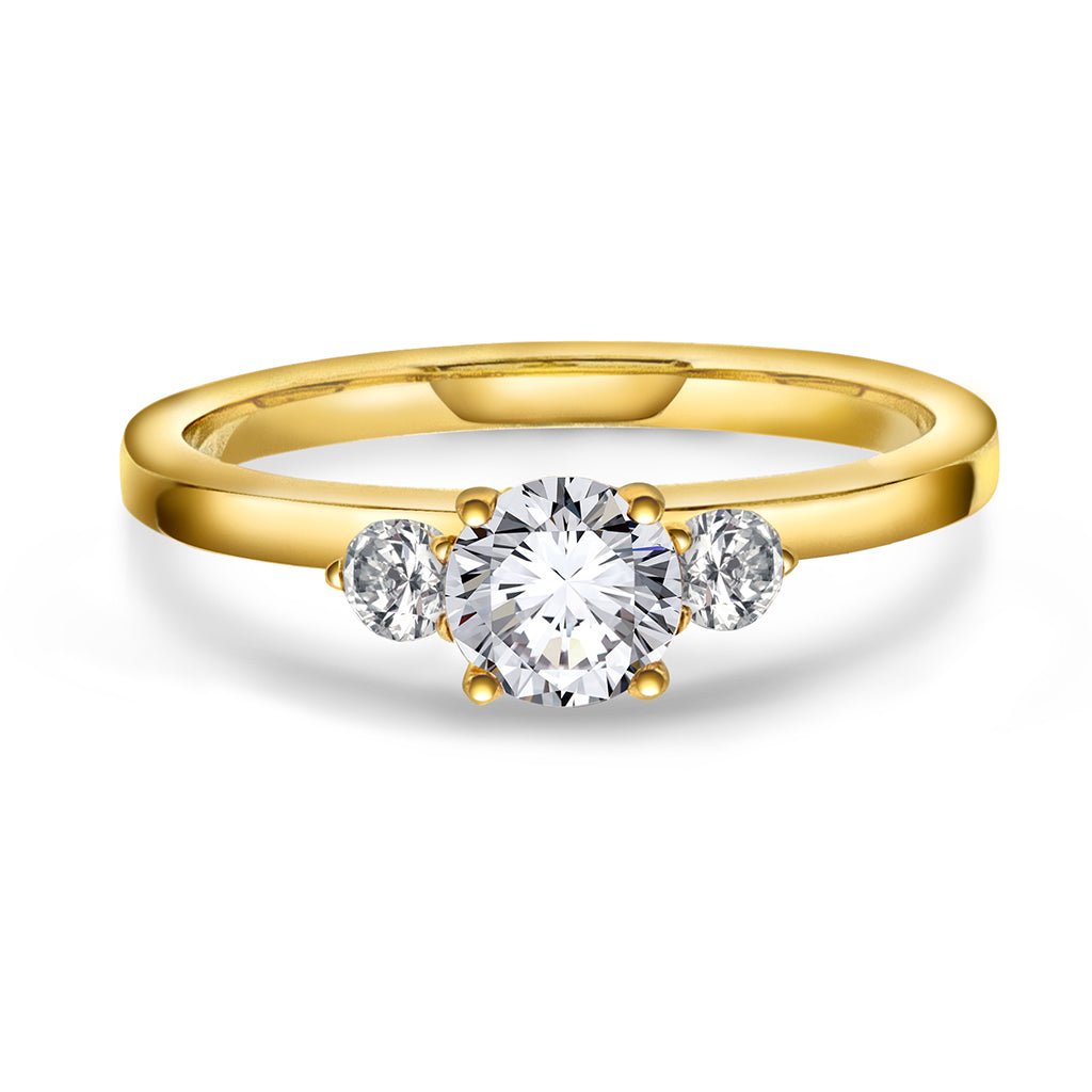 Princess ring gull LAB diamanter 0,95 ct N240621 - Bjerveur.noPrincess ring gull LAB diamanter 0,95 ct N240621