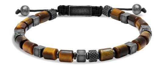 RB Bracelet NIRVANA 6mm Vintage steel and tiger eyes beads - Bjerveur.noRB Bracelet NIRVANA 6mm Vintage steel and tiger eyes beads