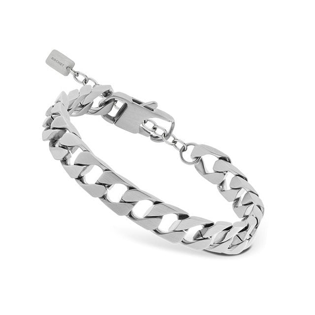 RB Bracelet Satined FORGE 9mm SS squared links 22cm - Bjerveur.noRB Bracelet Satined FORGE 9mm SS squared links 22cm