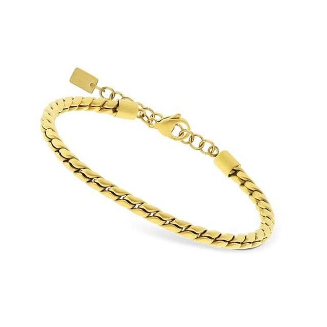 RB Bracelet Satined IPGold COBRA 4,8mm links 21cm+5cm - Bjerveur.noRB Bracelet Satined IPGold COBRA 4,8mm links 21cm+5cm