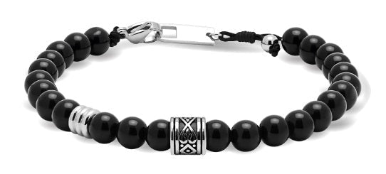 RB Bracelet TALISMAN 6mm Polished steel Arabesque and Black - Bjerveur.noRB Bracelet TALISMAN 6mm Polished steel Arabesque and Black