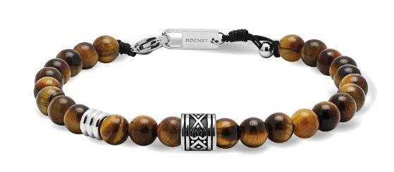 RB Bracelet TALISMAN 6mm Polished steel Arabesque and Tiger - Bjerveur.noRB Bracelet TALISMAN 6mm Polished steel Arabesque and Tiger