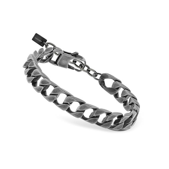 RB Bracelet Vintage FORGE 9mm SS squared links 22cm - Bjerveur.noRB Bracelet Vintage FORGE 9mm SS squared links 22cm