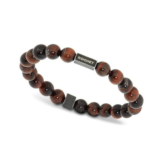 RB Bracelet ZEN 8mm Beads Bull eyes and Knurled vintage stee - Bjerveur.noRB Bracelet ZEN 8mm Beads Bull eyes and Knurled vintage stee
