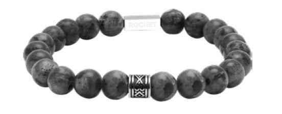 RB Bracelet ZEN with Beads 8mm Dark grey labradorite Knurle - Bjerveur.noRB Bracelet ZEN with Beads 8mm Dark grey labradorite Knurle