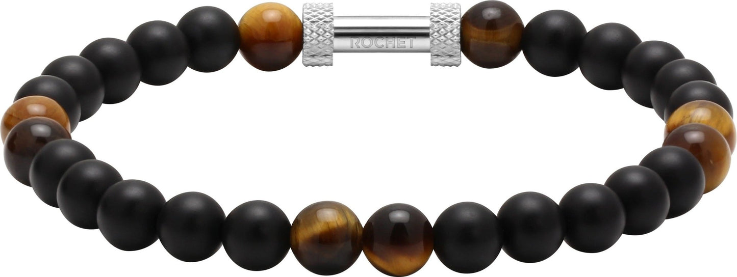 RB Zen bracelet 6mm beads in black agate tiger's eyes quar - Bjerveur.noRB Zen bracelet 6mm beads in black agate tiger's eyes quar