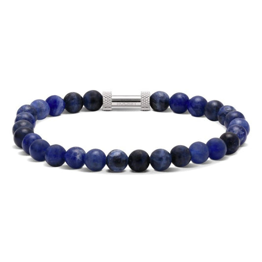 RB Zen bracelet 6mm beads lapis lazuli and knurled steel - Bjerveur.noRB Zen bracelet 6mm beads lapis lazuli and knurled steel