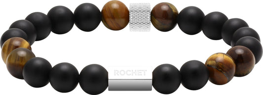 RB Zen bracelet 8mm beads in black agate tiger's eyes quar - Bjerveur.noRB Zen bracelet 8mm beads in black agate tiger's eyes quar