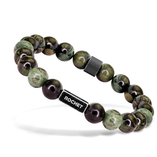 RBBracelet ZEN with Beads 8mm Kambala Jasper Knurled vinta - Bjerveur.noRBBracelet ZEN with Beads 8mm Kambala Jasper Knurled vinta
