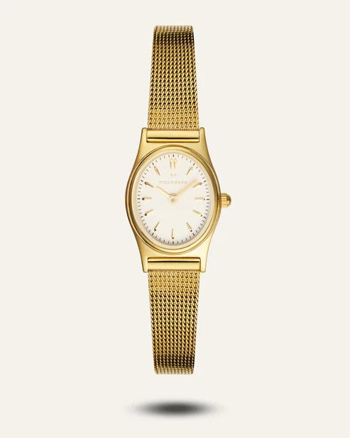 Retro Mesh Gullfarget / Hvit 19 x 28,5mm SKU | MB0253 - Bjerveur.noRetro Mesh Gullfarget / Hvit 19 x 28,5mm SKU | MB0253