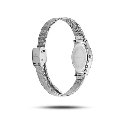 Retro Mesh Sølvfarget / Hvit 19 x 28,5 mm SKU | MB0254 - Bjerveur.noRetro Mesh Sølvfarget / Hvit 19 x 28,5 mm SKU | MB0254